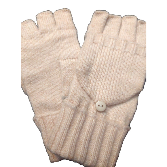 On 34th Wide-Ribbed Pop-Top Oat/Beige Knit Gloves Sz One Size NWT - Picture 9 of 11